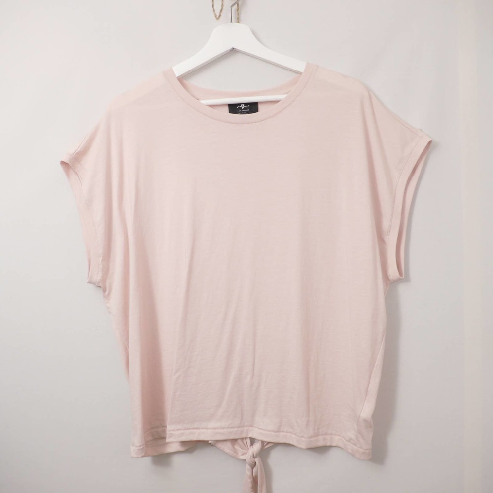 7 for all Mankind Light Pink Knot Top Size L